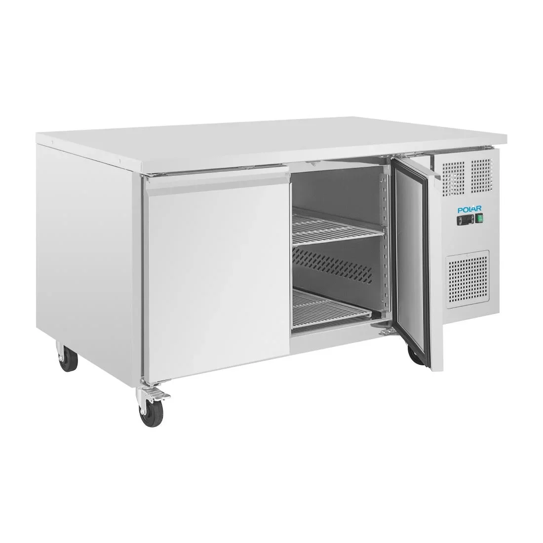 Polar U-Serie Bäckerei-Kühltisch EN 60x40 2 Türen 427 Liter auf Rollen - Image 7