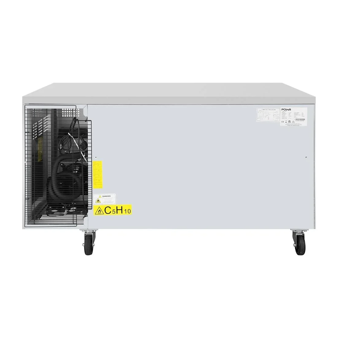 Polar U-Serie Bäckerei-Kühltisch EN 60x40 2 Türen 427 Liter auf Rollen - Image 8