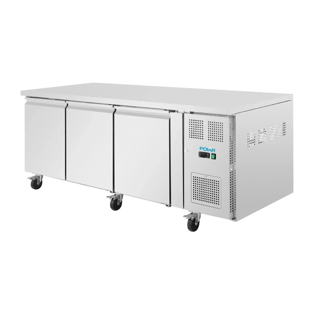 Polar U-Serie Bäckerei-Kühltisch EN 60x40 3 Türen 634 Liter auf Rollen - Image 4