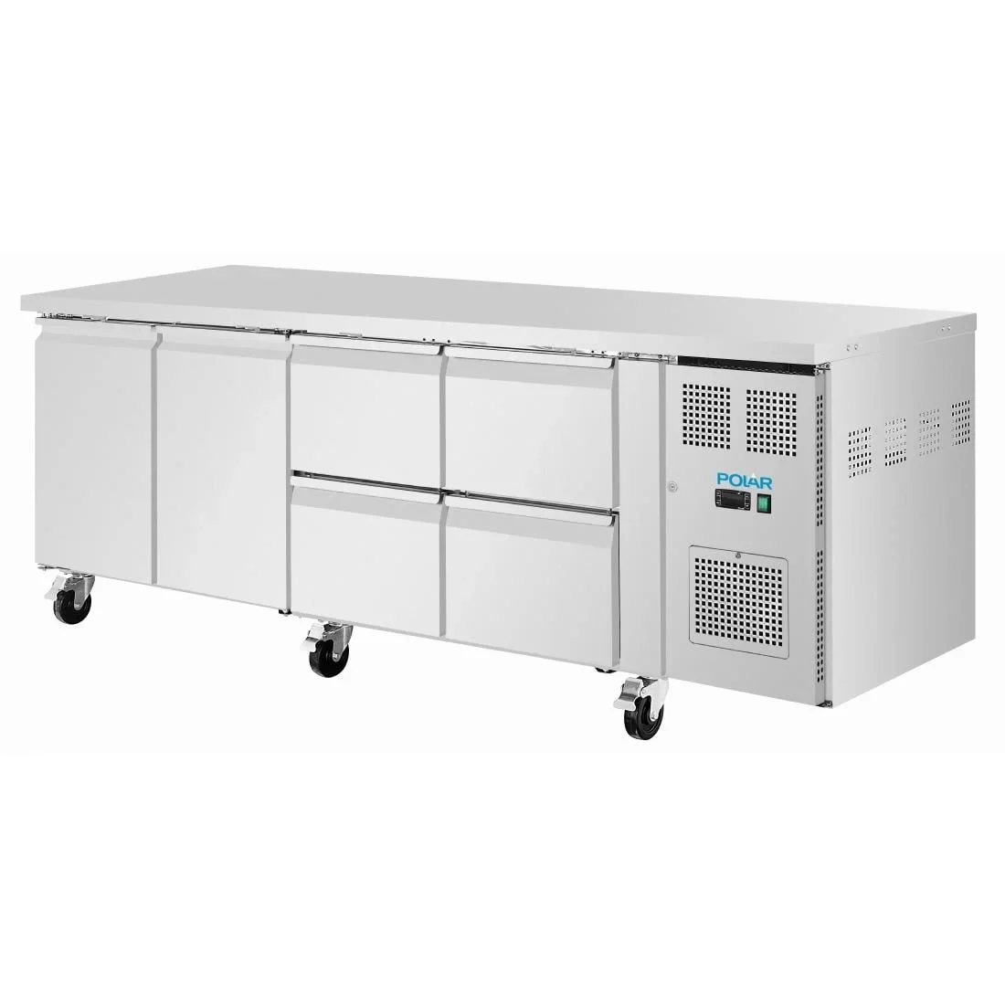 Polar U-Serie Kühltisch 4 Schubladen & 2 Türen 616 Liter auf Rollen - Image 3