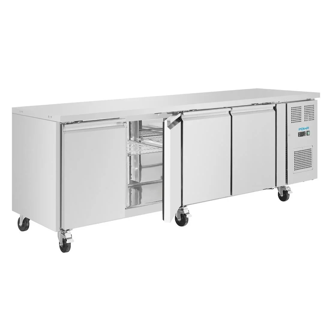 Polar U-Serie Kühltisch 4 Türen 553 Liter auf Rollen - Image 4