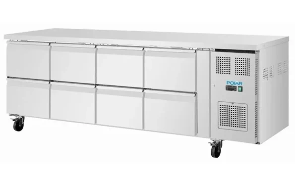 Polar U-Serie Kühltisch 8 Schubladen 616 Liter auf Rollen - Image 2