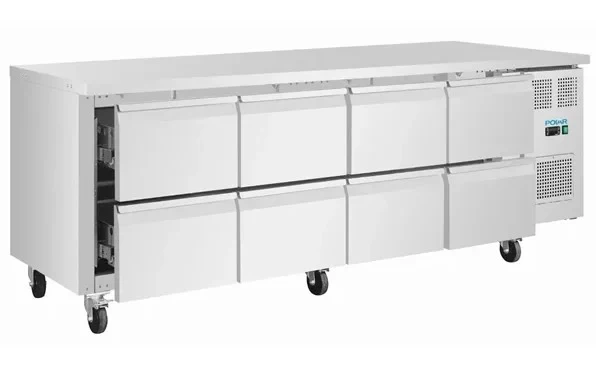Polar U-Serie Kühltisch 8 Schubladen 616 Liter auf Rollen - Image 3