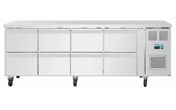 Polar U-Serie Kühltisch 8 Schubladen 616 Liter auf Rollen - Image 4