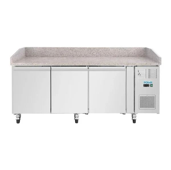 Polar U-Series Pizzatisch 3 Türen mit Granitplatte 643 Liter auf Rollen - Image 3