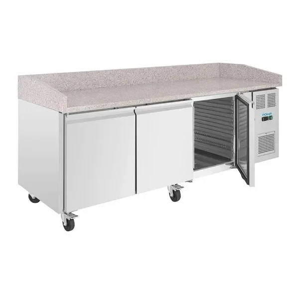 Polar U-Series Pizzatisch 3 Türen mit Granitplatte 643 Liter auf Rollen - Image 7