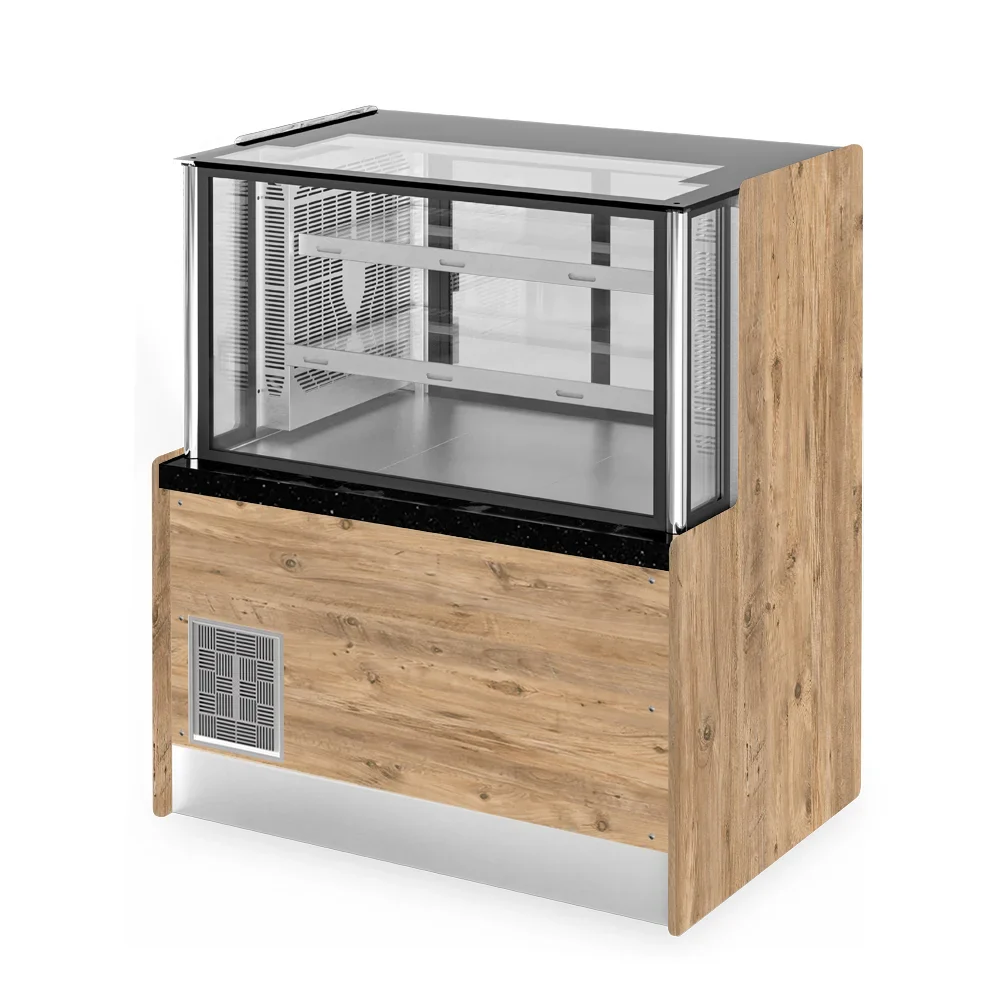 PRO LINE Fleischvitrine 150x84x134cm, schwarzer Granit, LED Beleuchtung