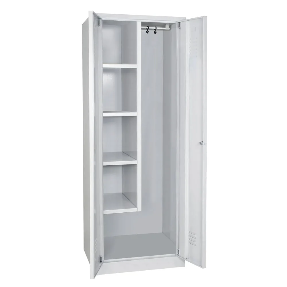 Putzmittelschrank mit Sockel, BxTxH 600x500x1800 mm, lichtgrau RAL 7035 - Image 2