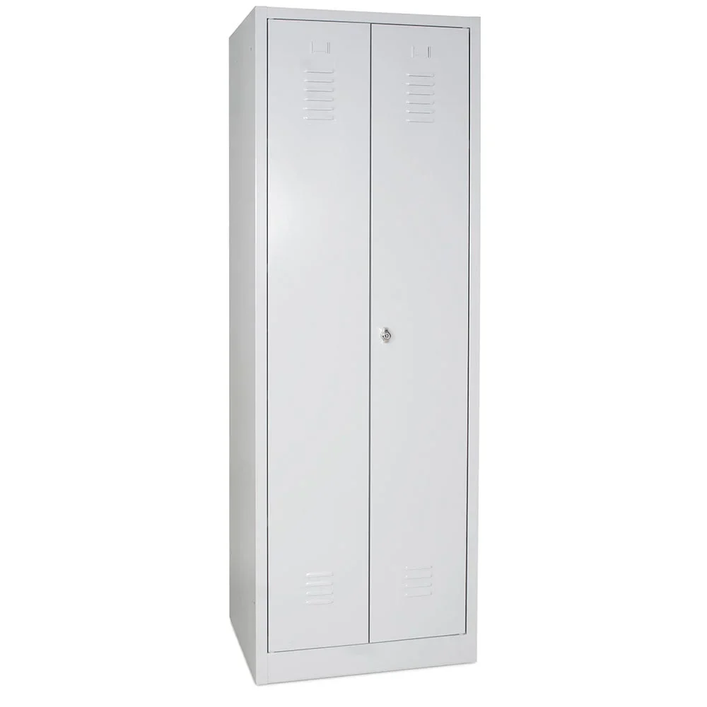 Putzmittelschrank mit Sockel, BxTxH 600x500x1800 mm, lichtgrau RAL 7035 - Image 3