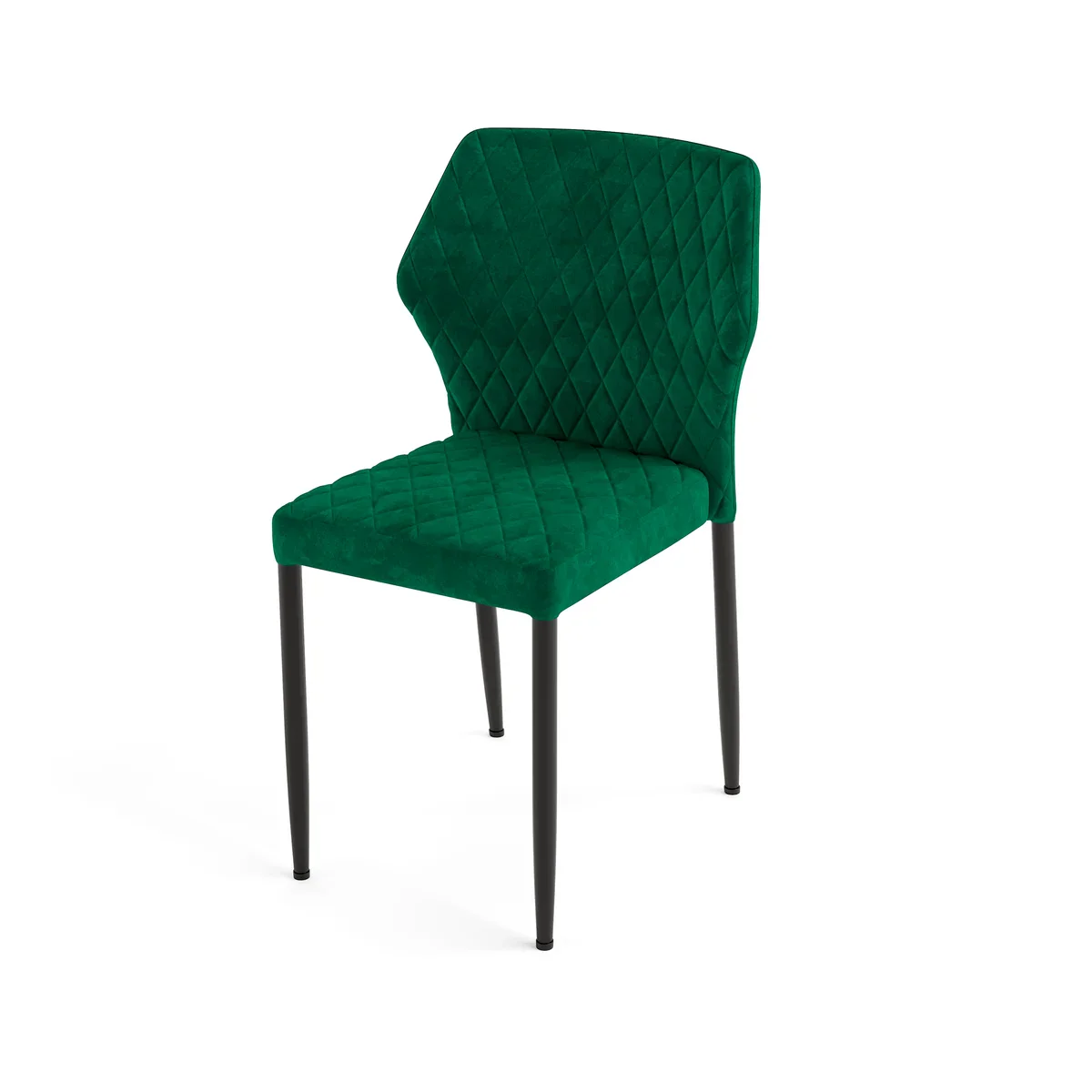 Feros Restaurantstuhl Louis, Velour Grün, velours fabric gepolstert