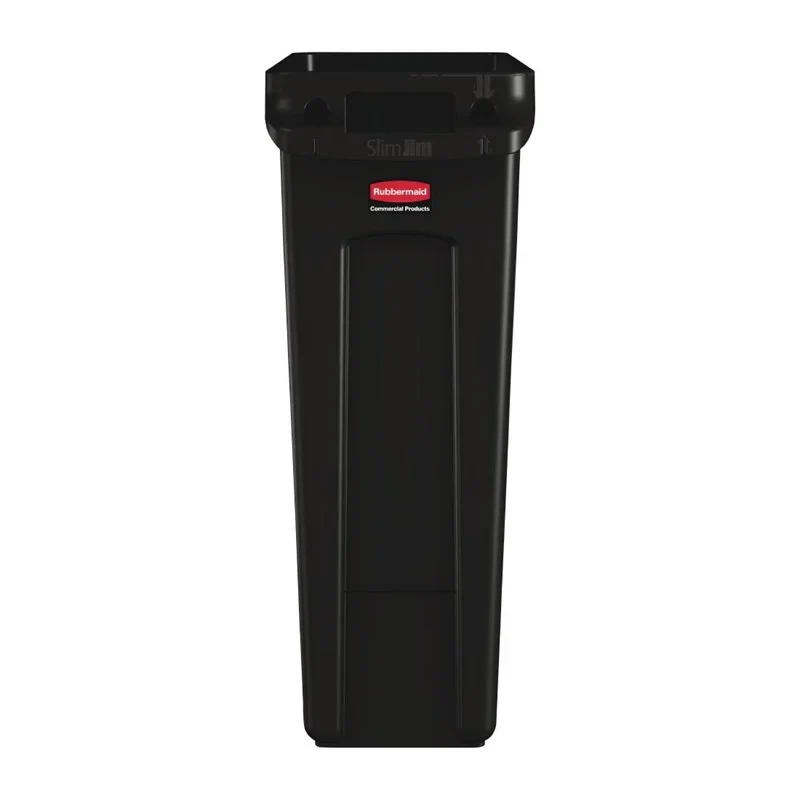 Rubbermaid Slim Jim Abfalleimer mit Entlüftungsschlitzen schwarz 87L - Image 2