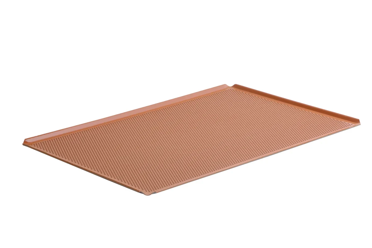 Schneider Alu-Backblech mit 3 mm Lochung und Silikonbeschichtung 600 x 400 mm, 45° Ränder