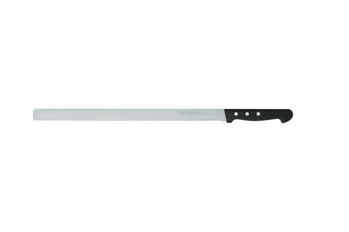 Schneider Edelstahl Konditormesser feine Säge 36 cm, schwarz