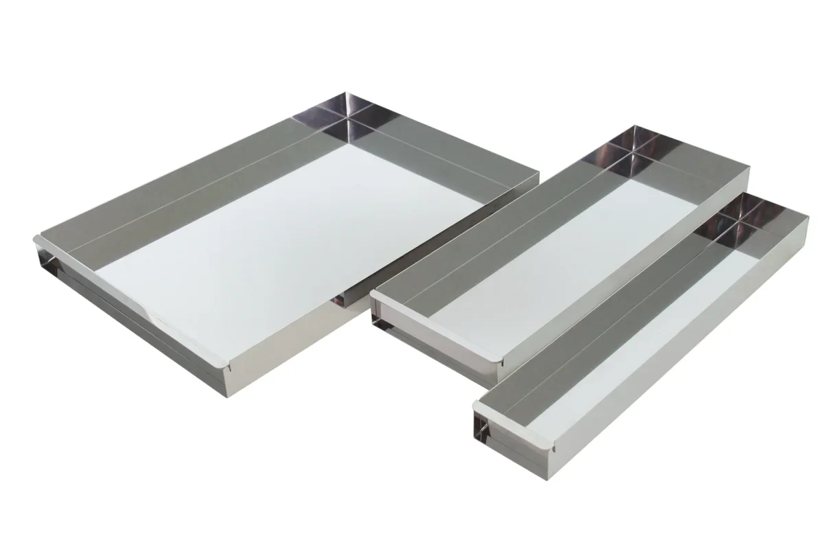 Schneider Edelstahl Schnittkuchenbleche mit Vorsatzschiene 580 x 100 x 50 mm - Image 2