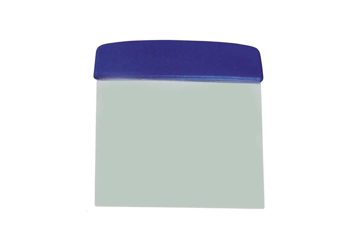 Schneider Edelstahl Spachtel Rechteck mit hartem blauen Kunststoffgriff 160 x 170 mm