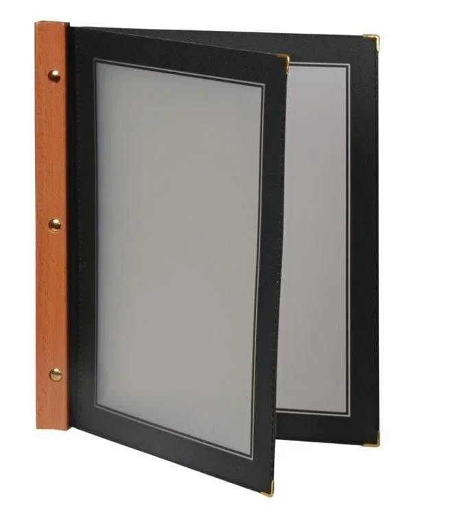 Securit Menümappe Holz A4 schwarz - Image 2