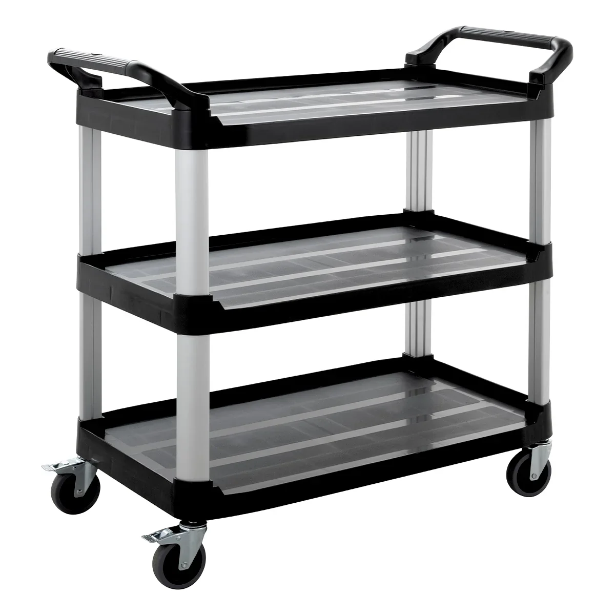 Servierwagen Polypropylen Groß mit Rollen, 3 Ebenen, 102 x 50 x 96 cm