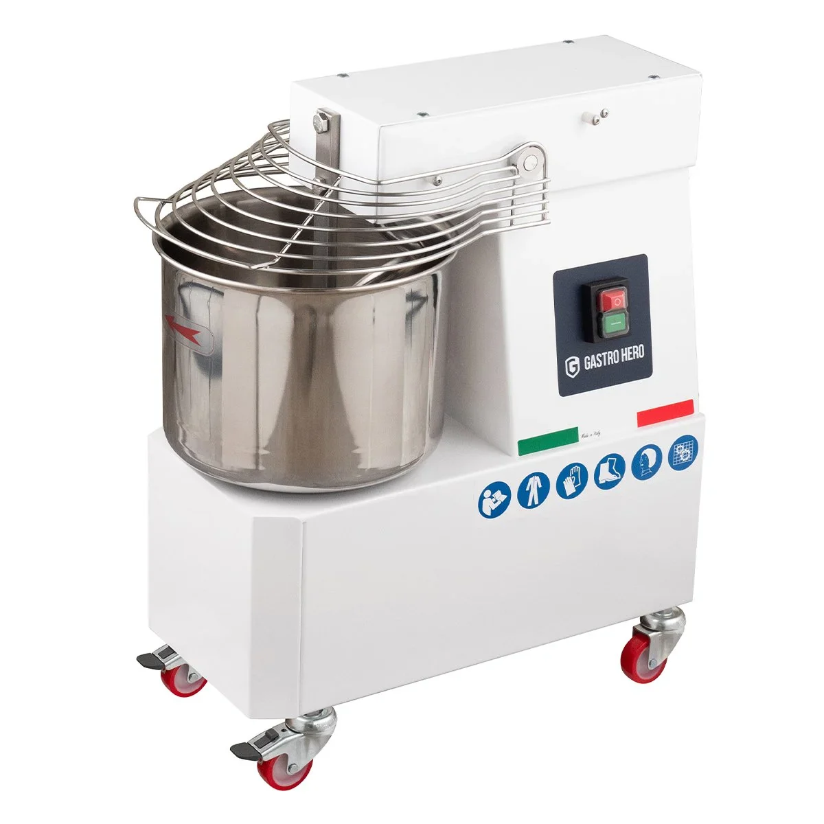 Spiral-Teigknetmaschine PROFI 10 Liter 230V mit Rollen - fester Kopf