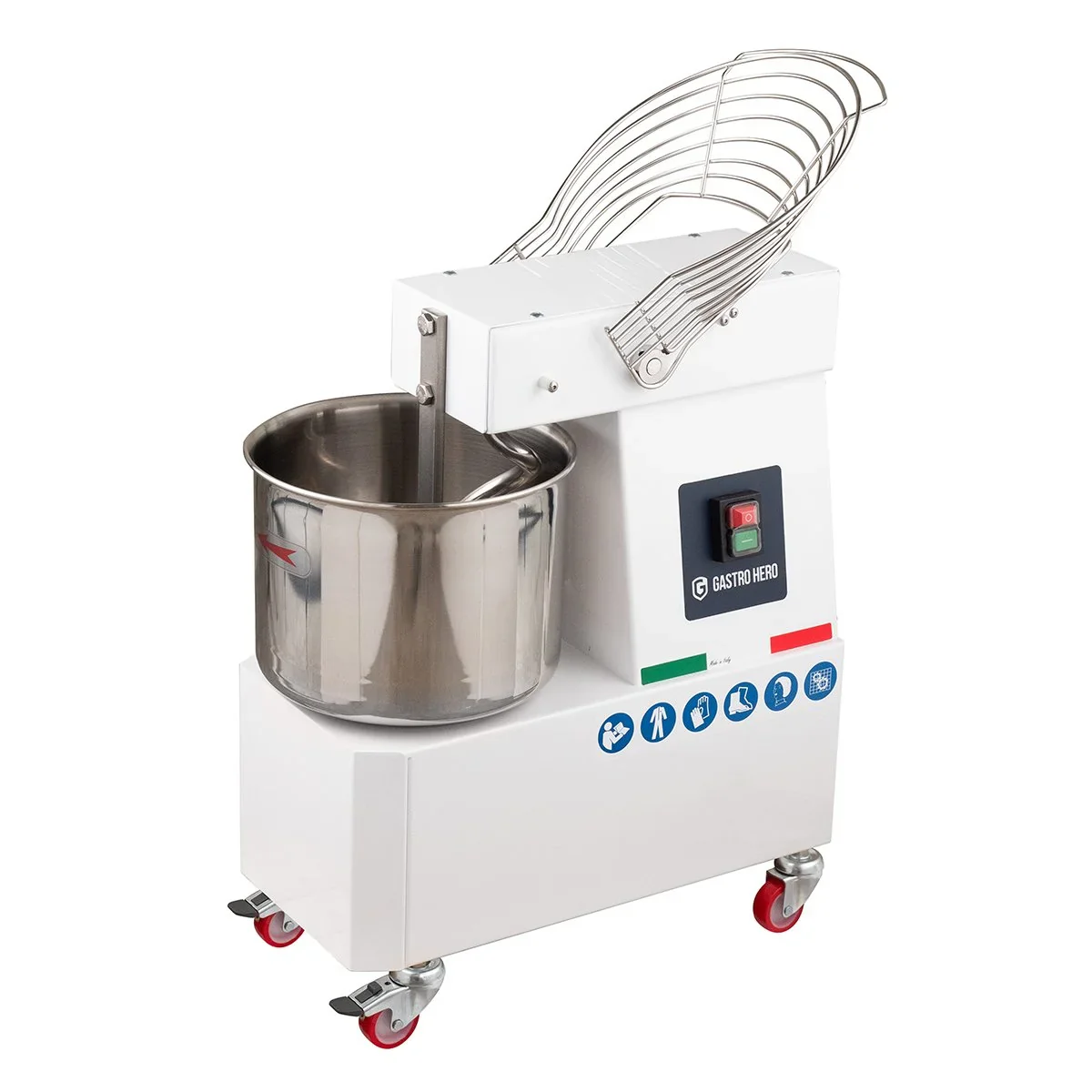 Spiral-Teigknetmaschine PROFI 10 Liter 230V mit Rollen - fester Kopf - Image 2
