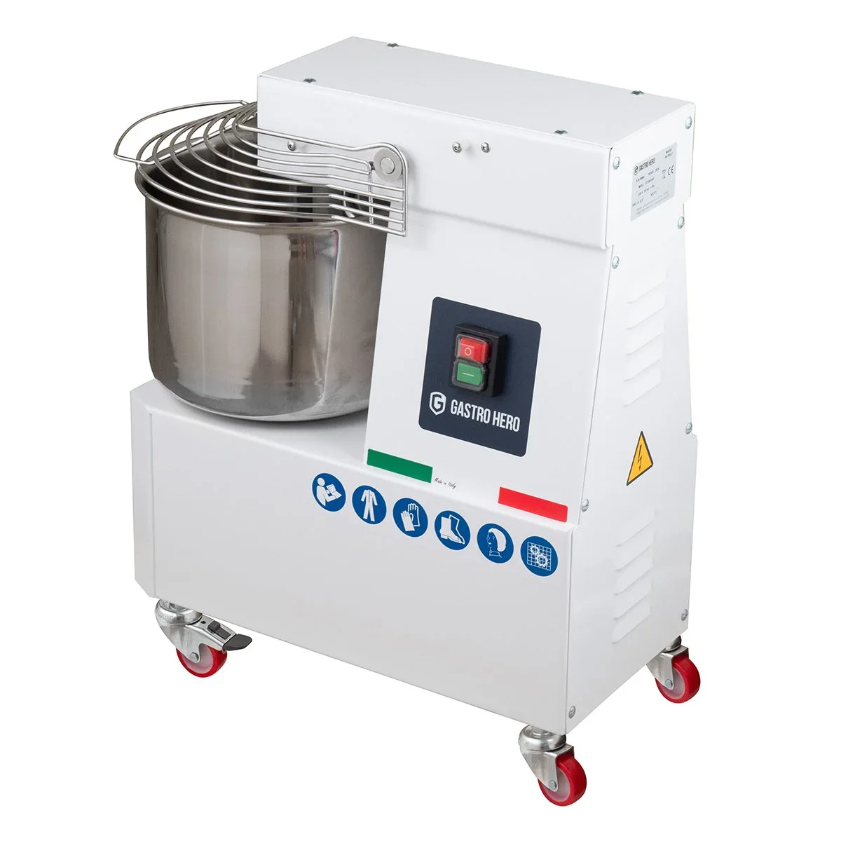Spiral-Teigknetmaschine PROFI 10 Liter 230V mit Rollen - fester Kopf - Image 5