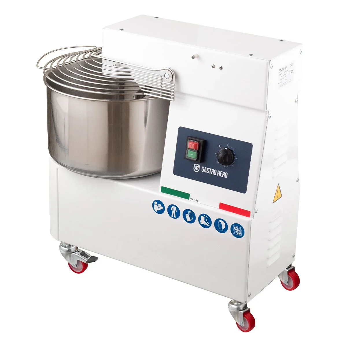 Spiral-Teigknetmaschine PROFI 33 Liter 230V mit Rollen - fester Kopf - Image 7