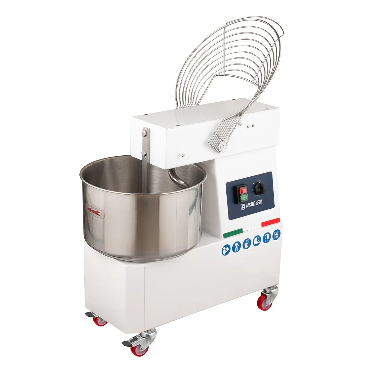 Spiral-Teigknetmaschine PROFI 42 Liter 230V mit Rollen - fester Kopf - Image 2