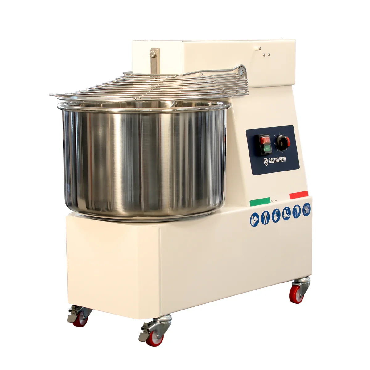 Spiral-Teigknetmaschine PROFI 62 Liter 400V mit Rollen - fester Kopf - Image 7