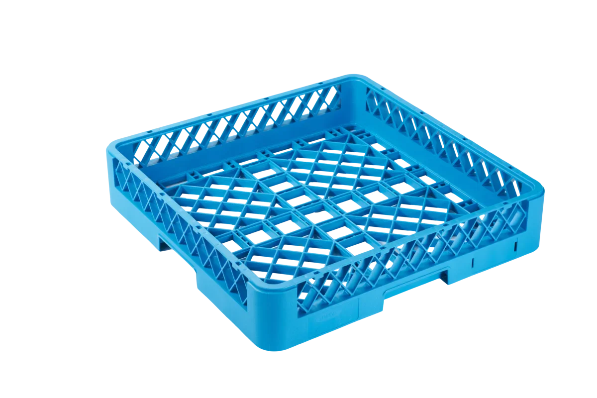 Spülkorb 500x500 mm ohne Aufteilung, grobmaschig, blau