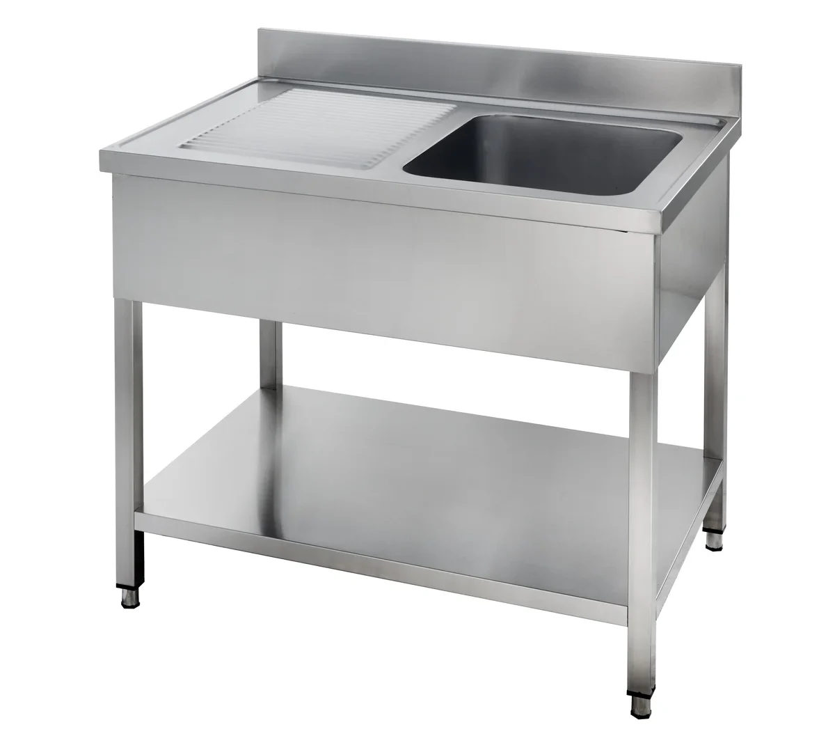 Spültisch Basic 10x7 mit 1 Becken rechts, Aufkantung und Grundboden - Image 6