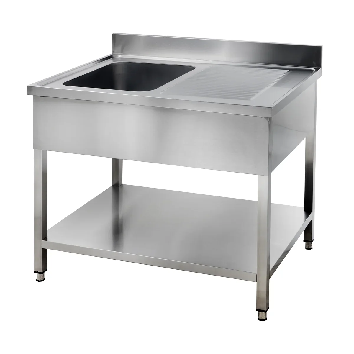 Spültisch Basic 12x6 mit 1 Becken links, Aufkantung und Grundboden