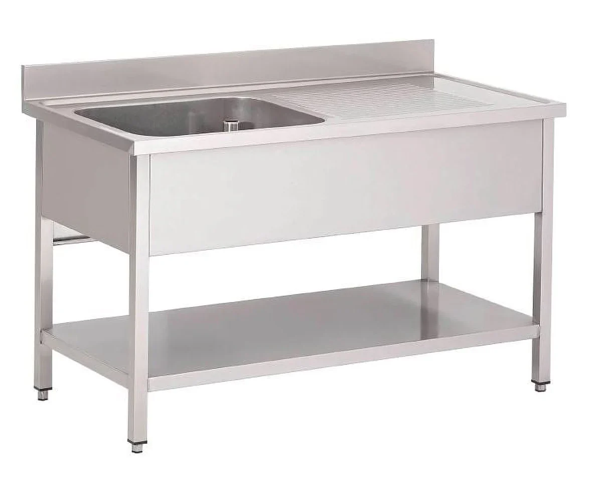 Spültisch Basic 12x6 mit 1 Becken links, Aufkantung und Grundboden - Image 6