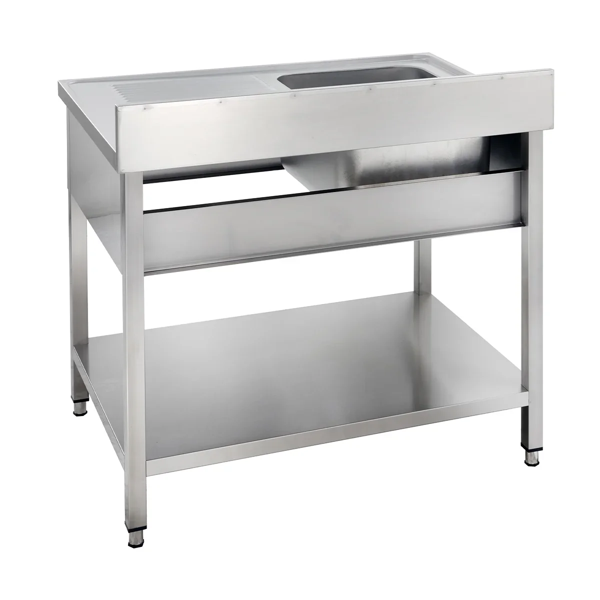 Spültisch Basic 12x7 mit 1 Becken links, Aufkantung und Grundboden - Image 5