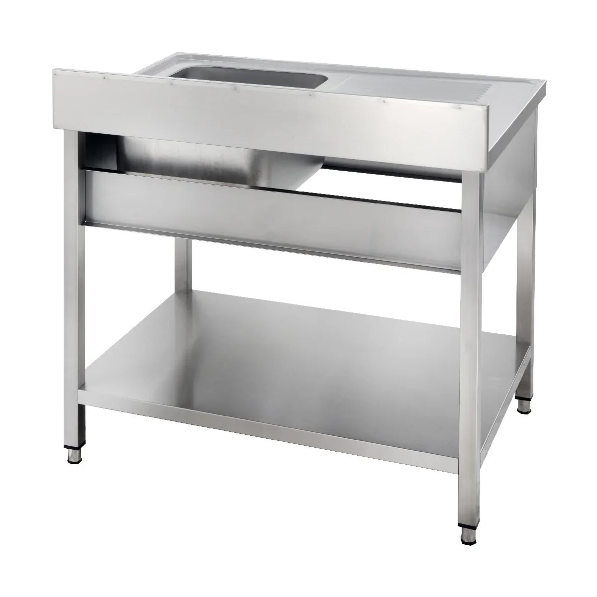 Spültisch Basic 12x6 mit 1 Becken rechts, Aufkantung und Grundboden - Image 5