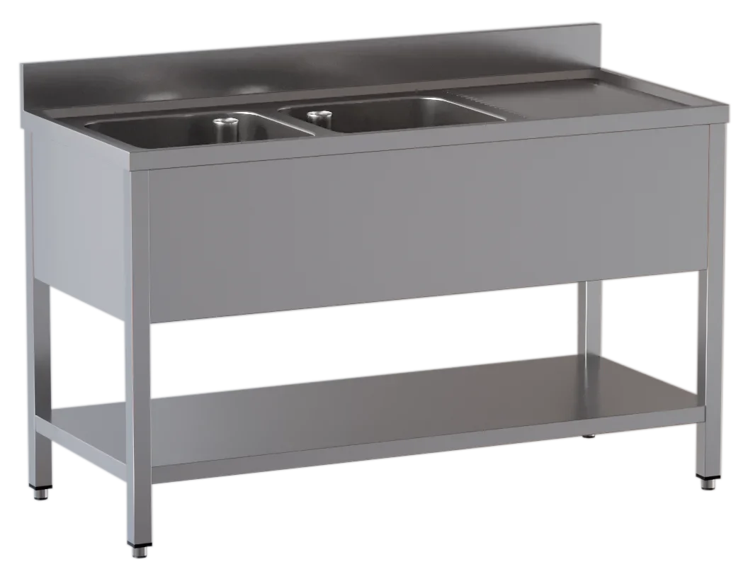Spültisch ECO 15x7 mit 2 Becken links