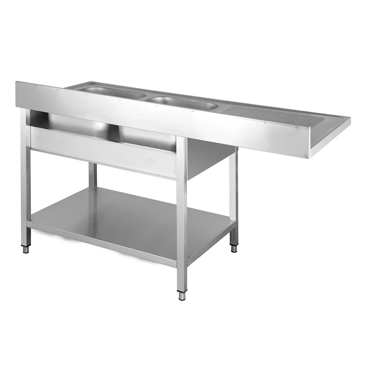 Spülzentrum Basic 16x6 mit 2 Becken rechts, Aufkantung und Grundboden - Image 5