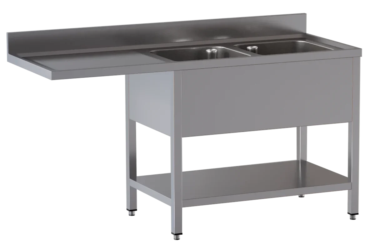 Spülzentrum ECO 18x6 mit 2 Becken Rechts mit Aufkantung