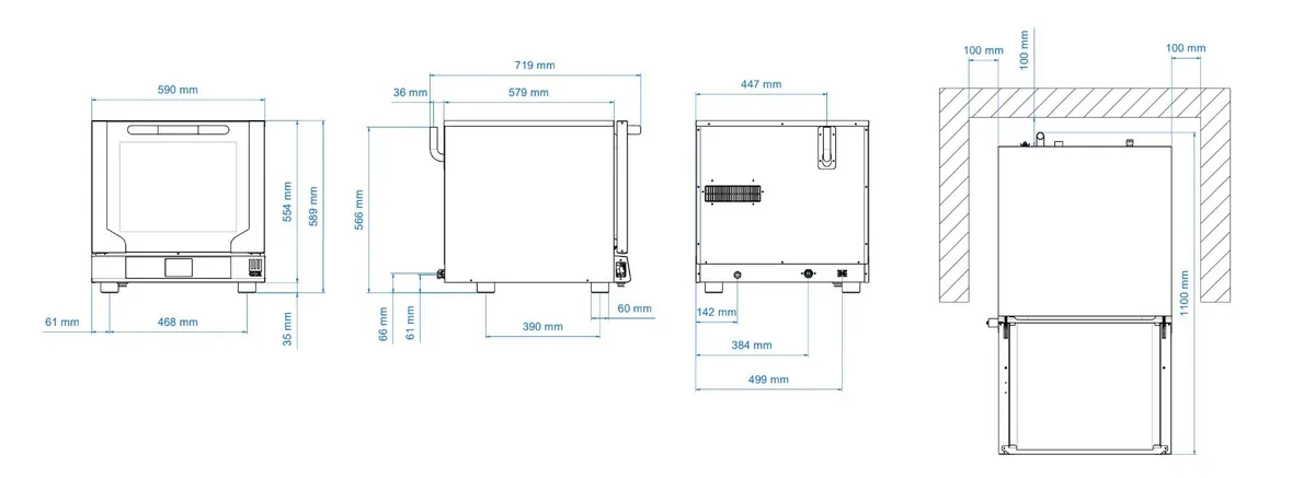 Tecnoeka Elektrischer Heißluftofen 4x 429x345 mm mit Dampf - Image 16