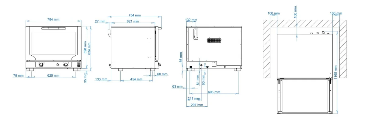 Tecnoeka Elektrischer Umluft-Konvektionsofen 4x GN 1/1 mit Befeuchtung - Image 2
