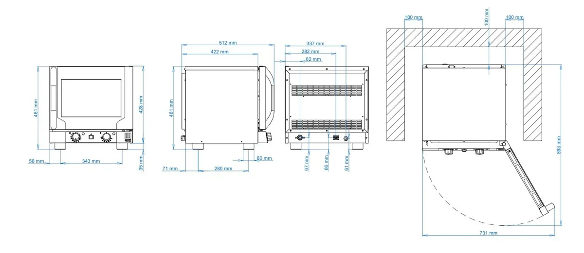 Tecnoeka Heißluftofen 4 x GN 1/2 mit Befeuchtung - Image 2