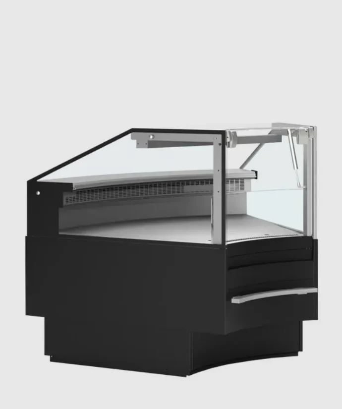Tefcold Bedien-Kühltheke SOCA45INTB 45 Grad Eckstück 1120 mm, LED, schwarz