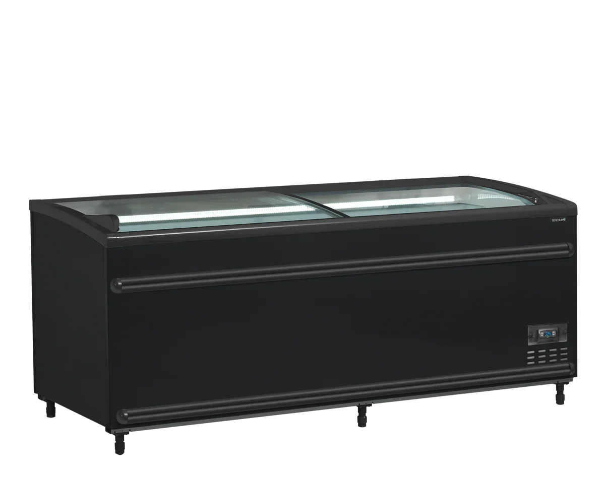 Tefcold Supermarkt-Kühler/Gefriertruhe SFI185B-CF VS, schwarz
