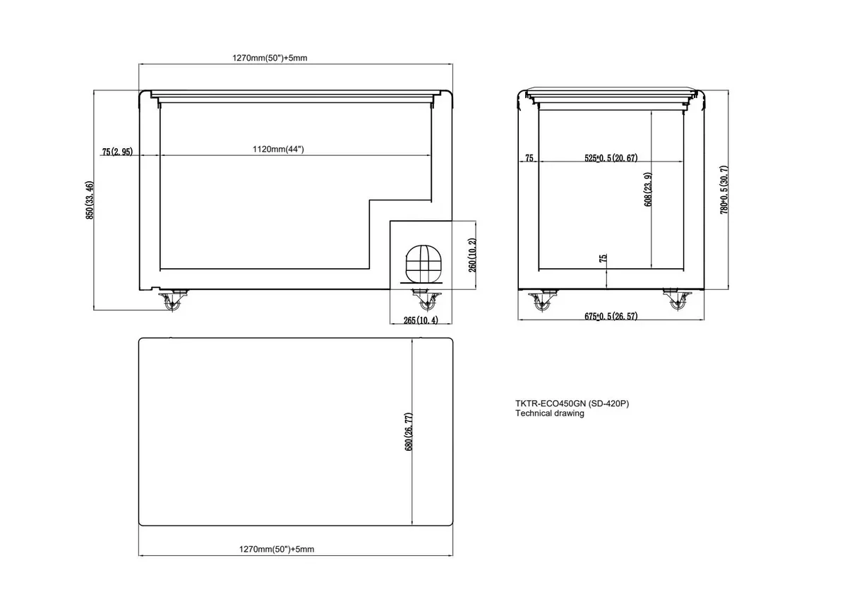 Tiefkühltruhe ECO 450 mit Glasschiebedeckel, 4 Rollen - Image 15