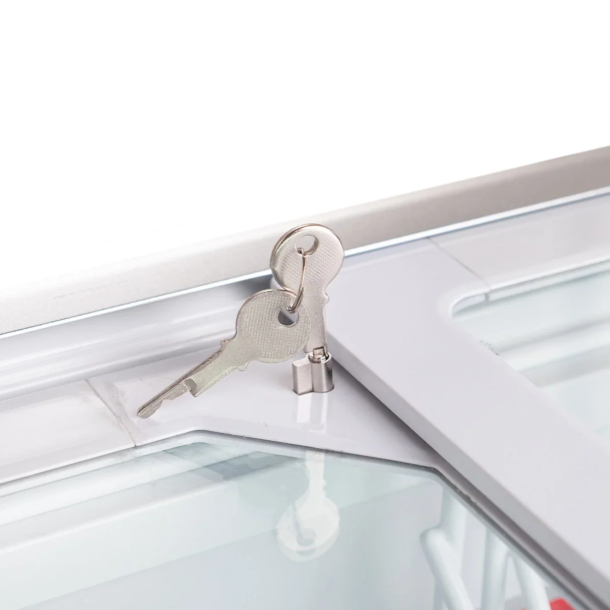 Tiefkühltruhe ECO 450 mit Glasschiebedeckel, 4 Rollen - Image 9