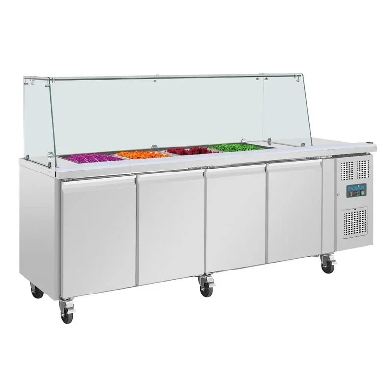 Viertürige Saladette Thekenkühlschrank der Polar U-Serie mit Schutz - Image 2