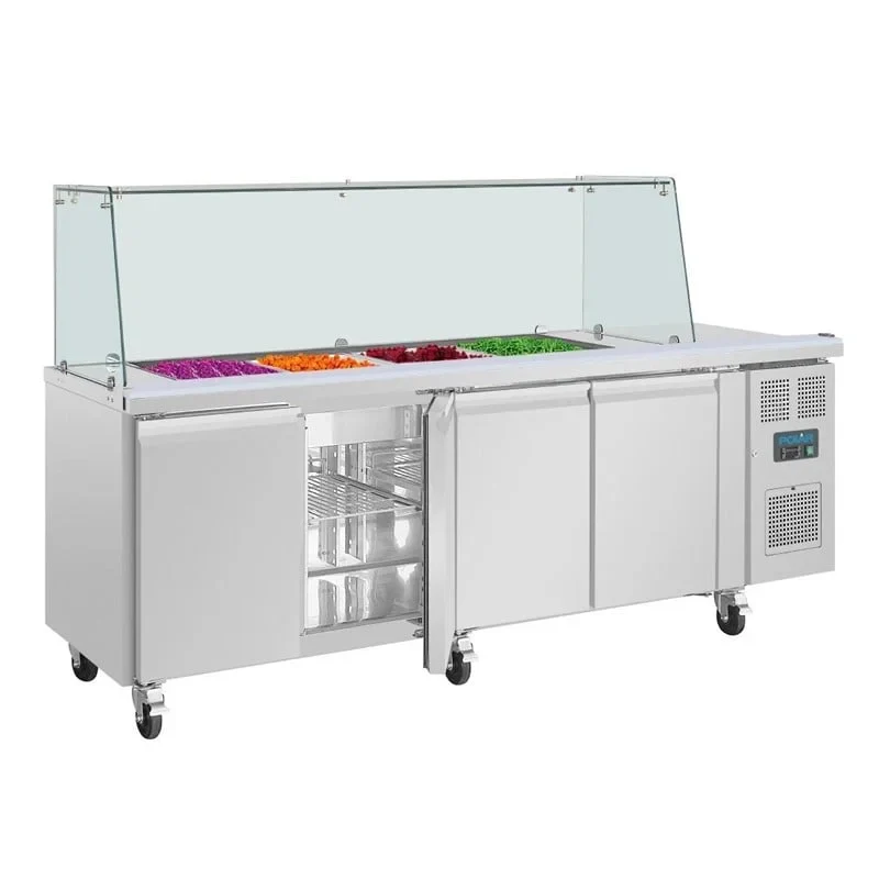 Viertürige Saladette Thekenkühlschrank der Polar U-Serie mit Schutz - Image 5