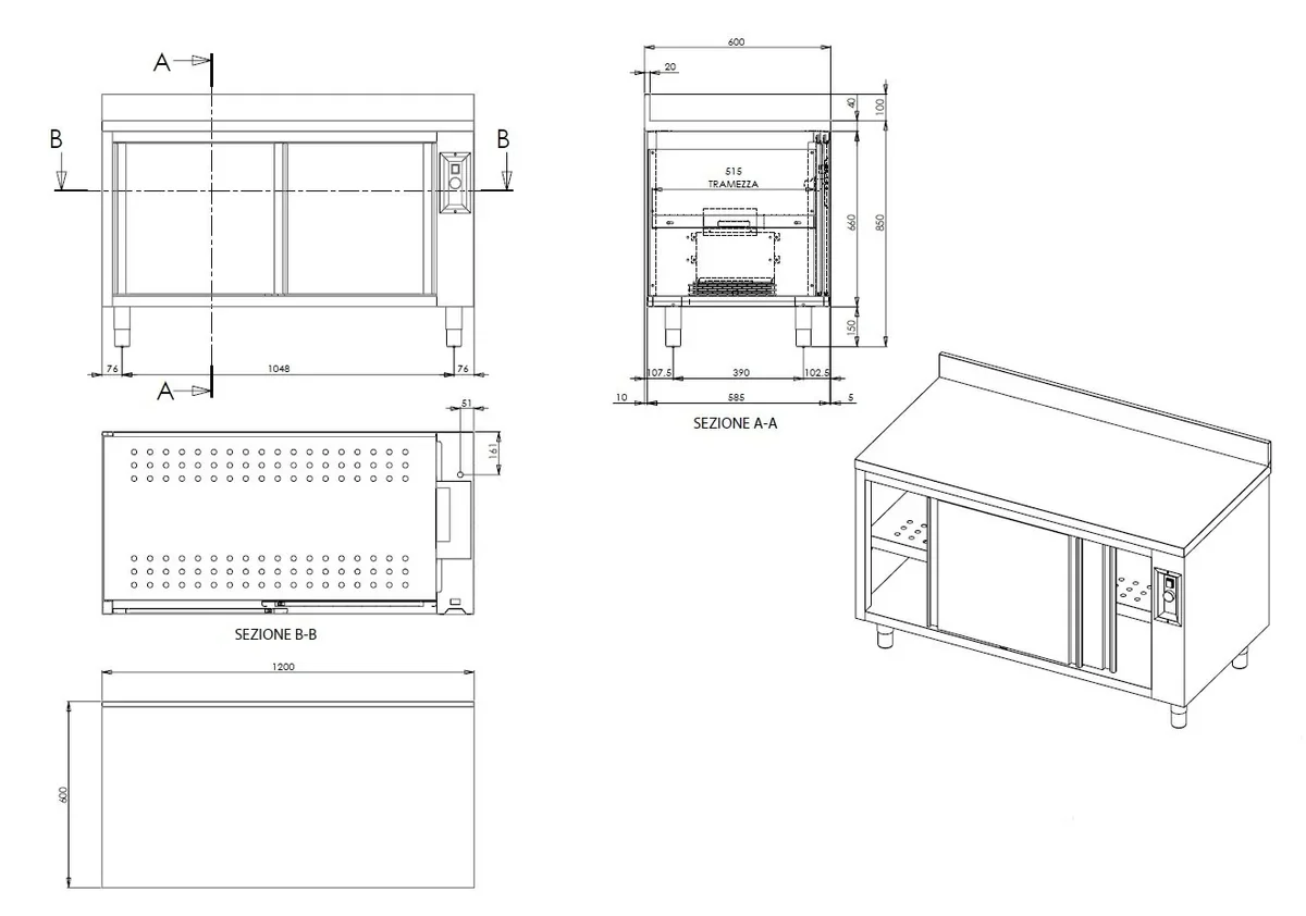 Wärmeschrank ECO 18x7 mit Schiebetüren und Aufkantung - Image 2