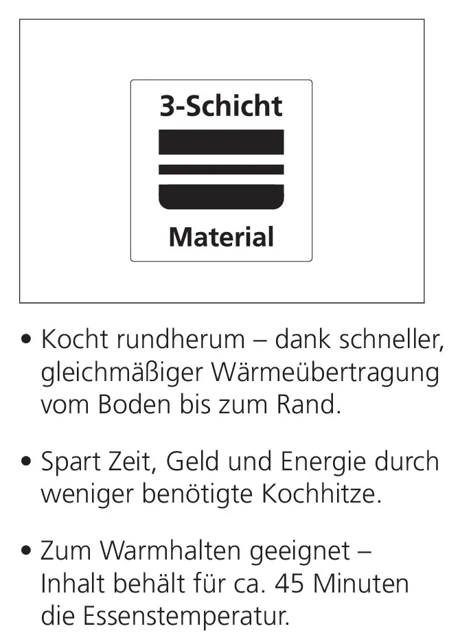 Wok-Pfanne Trigon, 3-Schicht-Material, mit Rundboden, 36cm, ca. 7,00 l Liter - Image 3