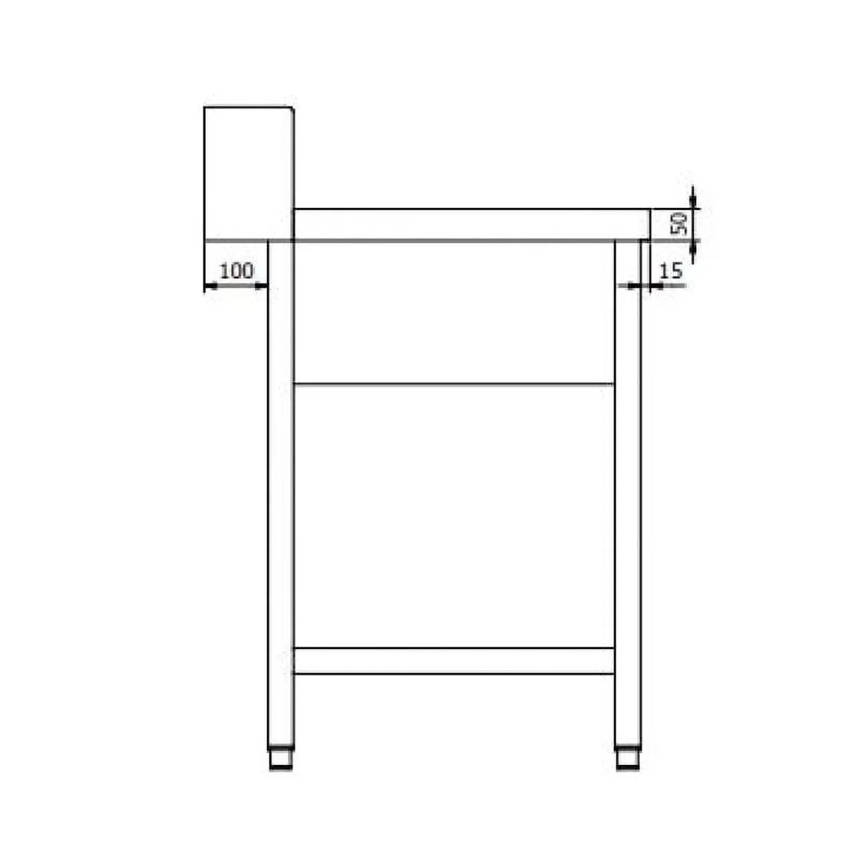 Zulauftisch PROFI 1600 x 700 Rechts für PROFI und ECO Modelle - Image 6